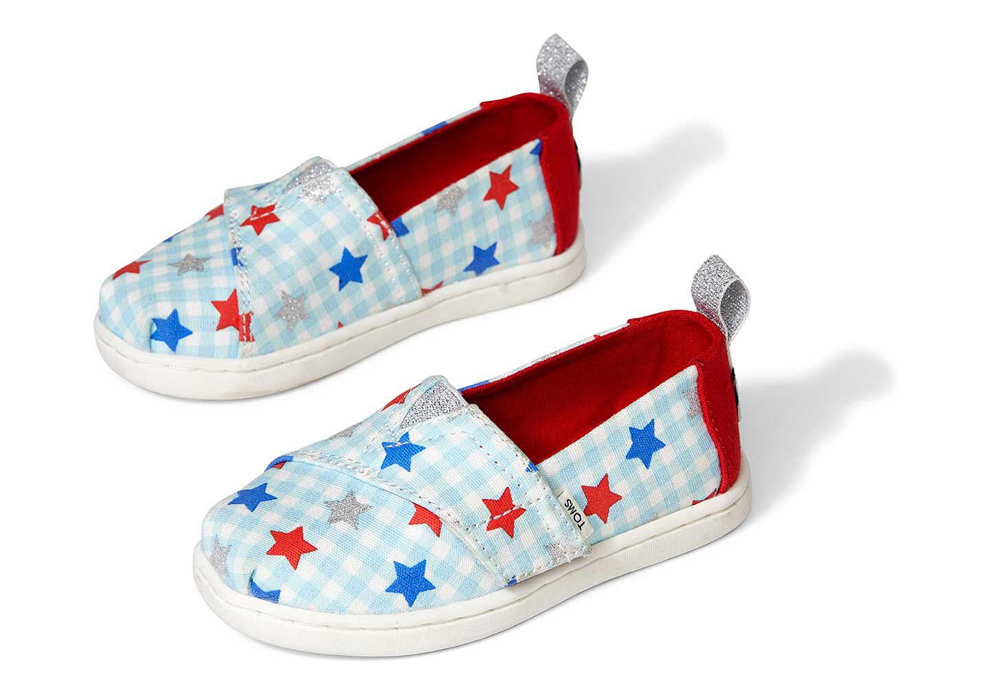 Toms Espadryle Dziecięce Niebieskie - Alpargata Tiny Glitter Star - 23IAMHTOE